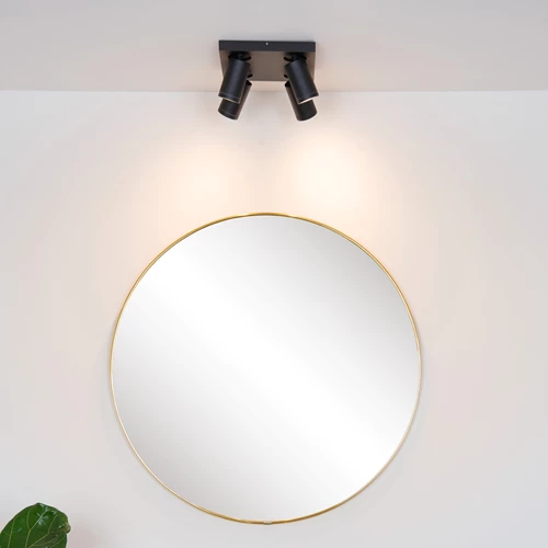 Lucide TAYLOR - Plafondspot Badkamer - LED Dim to warm - GU10 - 4x5W 2200K/3000K - IP44 - Zwart - sfeer 1
